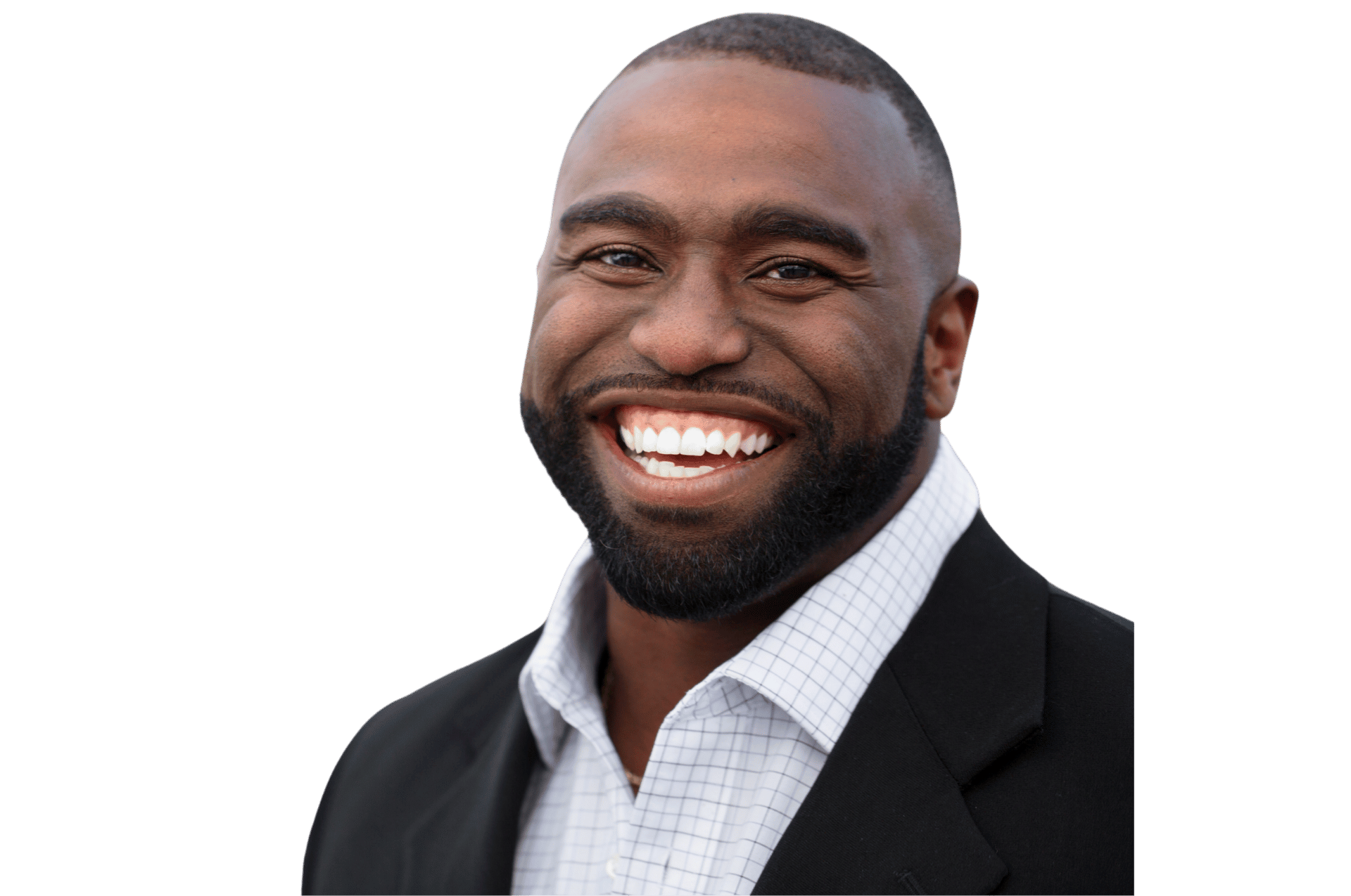 black business man smiling