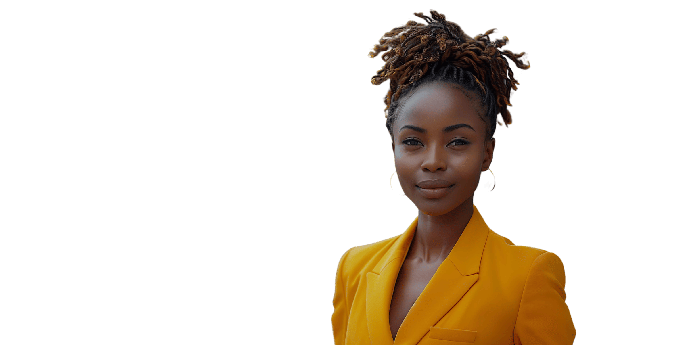 black business woman with yellow blazer